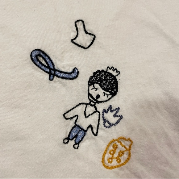 Zara Trafaluc White Embroidery Tee Size M - Picture 6 of 12